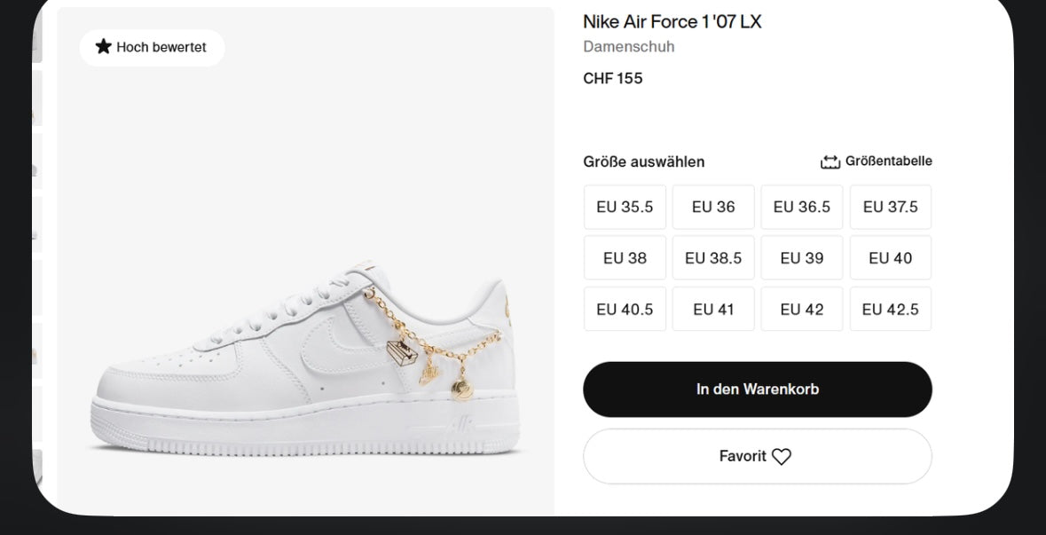 AF1 LX VERSION Customized - CD Black Seite Sonderanfertigung