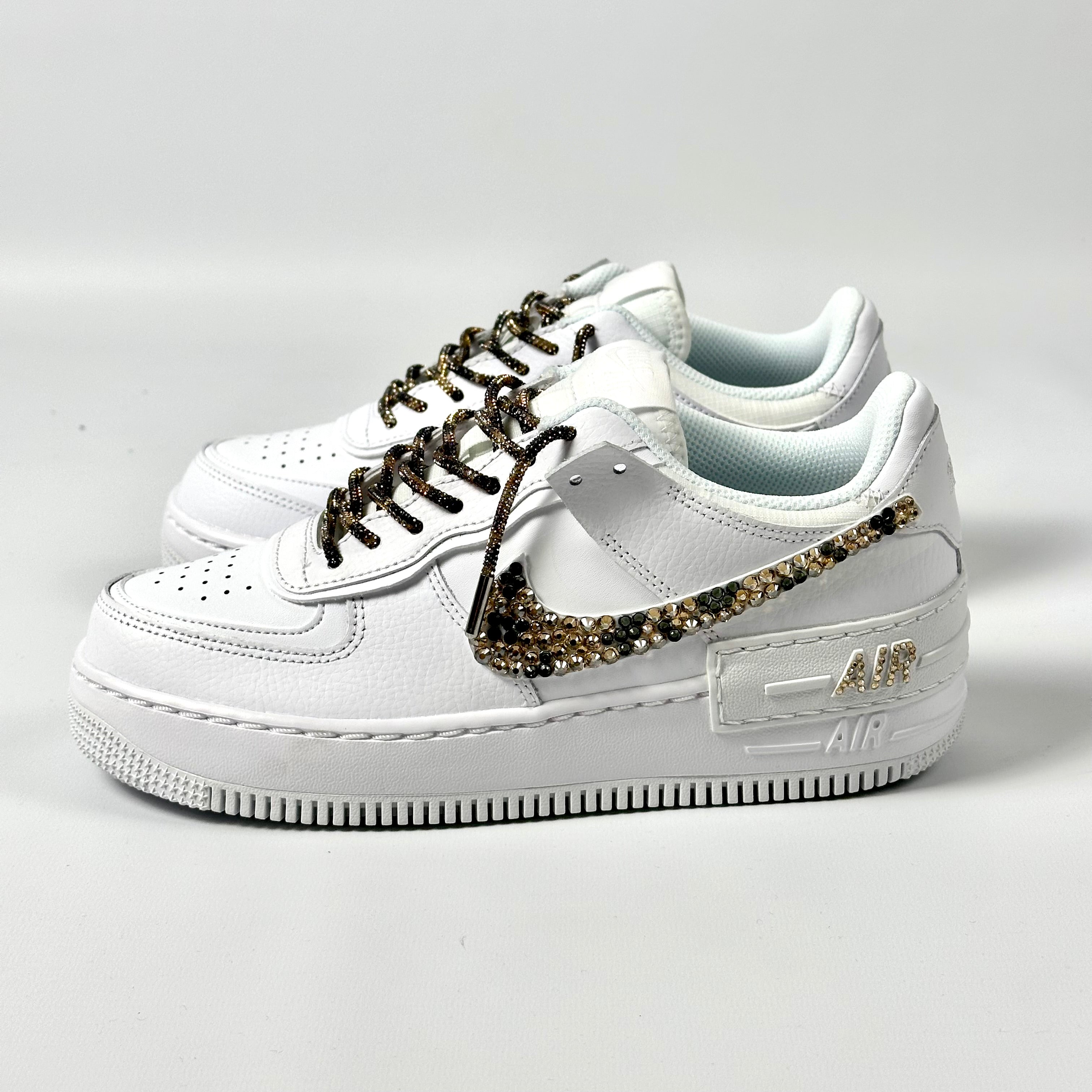 Custom Nike AIR Force Shadow 1 Sneaker - Swarovski Rhinestones LEO EDITION