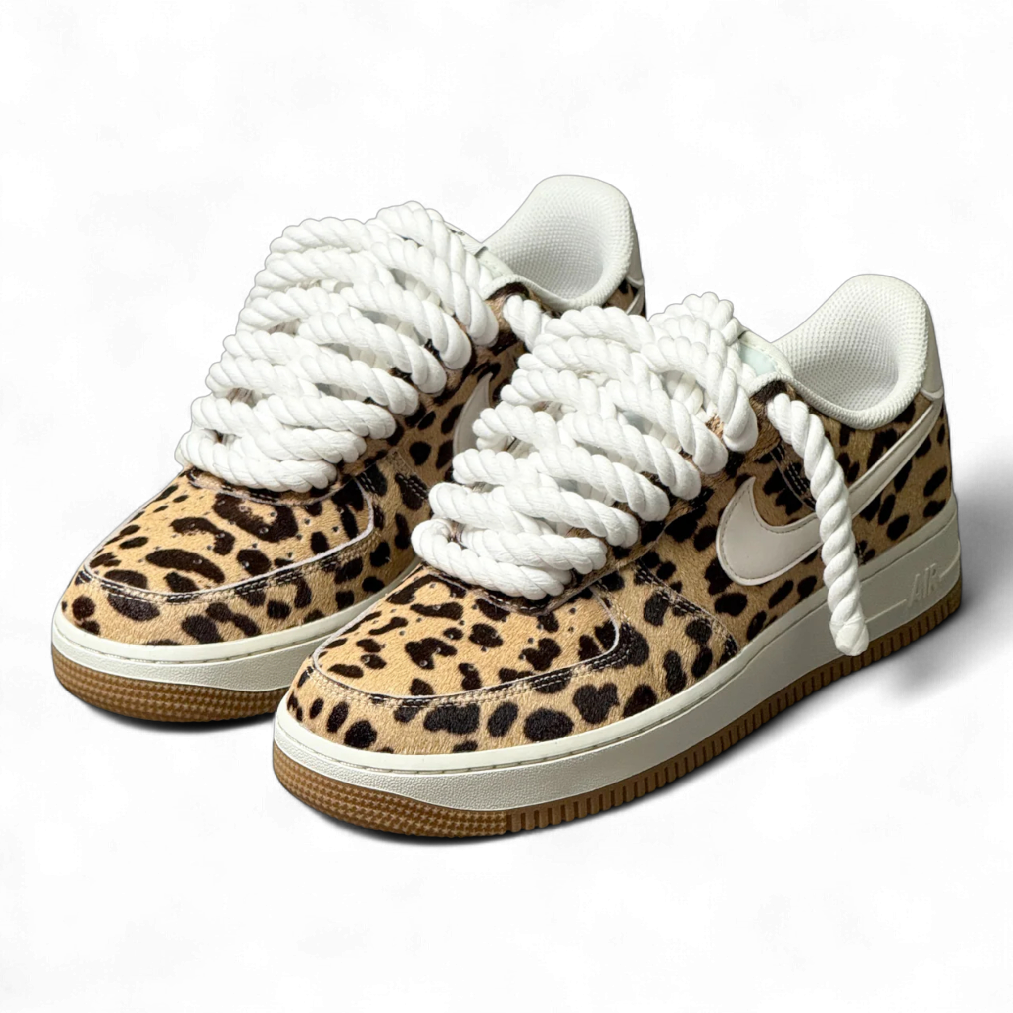 Custom Nike AIR Force 1 Sneaker - Rope Laces White