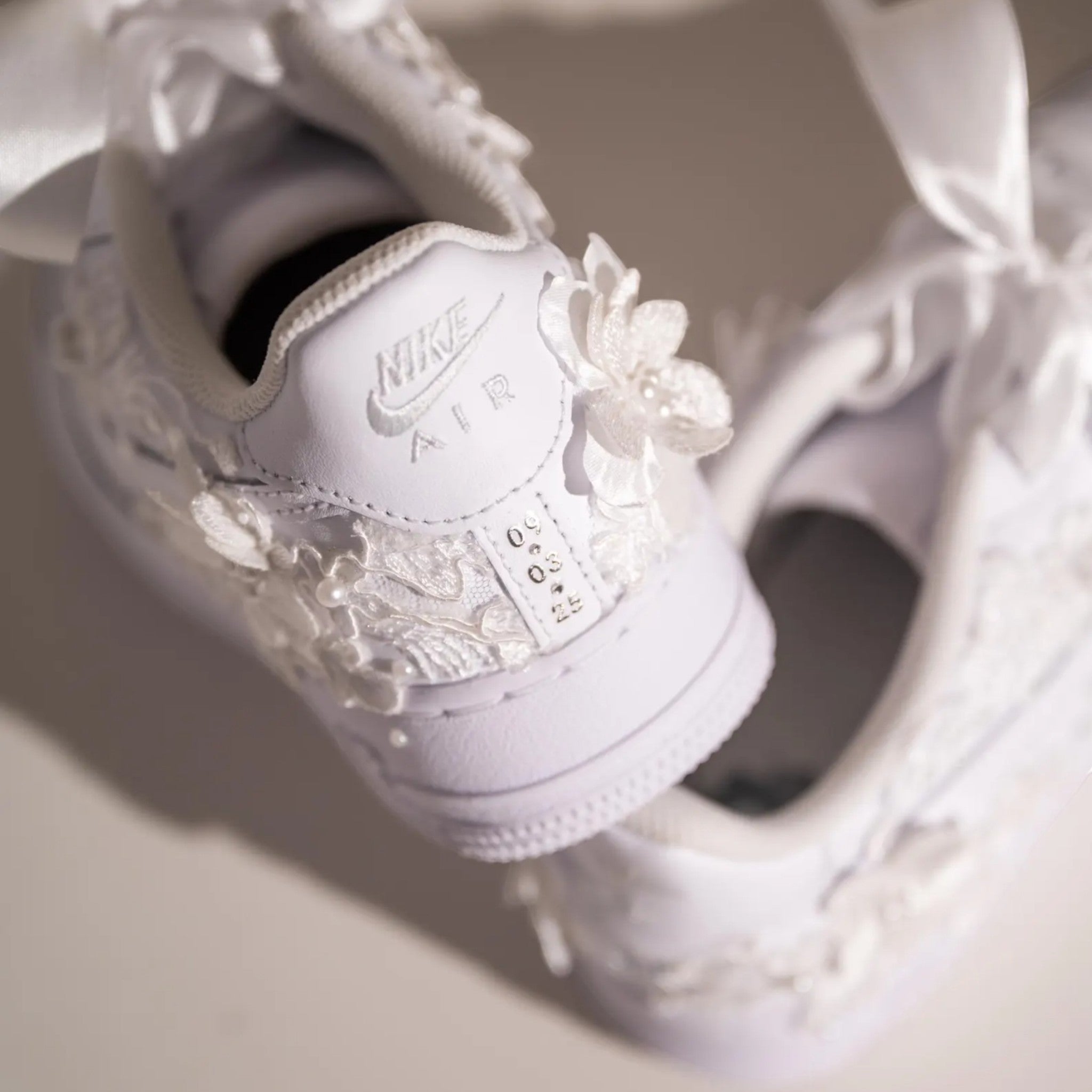 Custom Nike AIR Force 1 Sneaker - Flower Wedding Edition