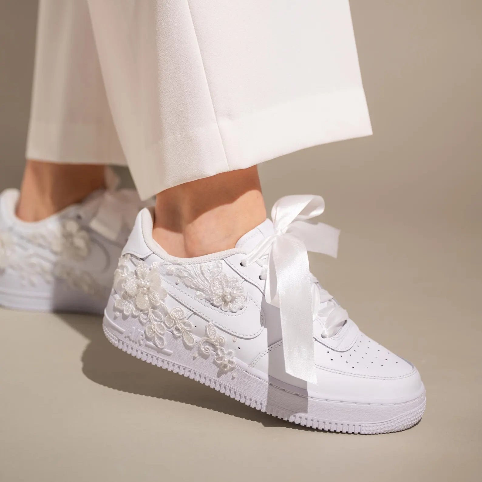 Custom Nike AIR Force 1 Sneaker - Flower Wedding Edition