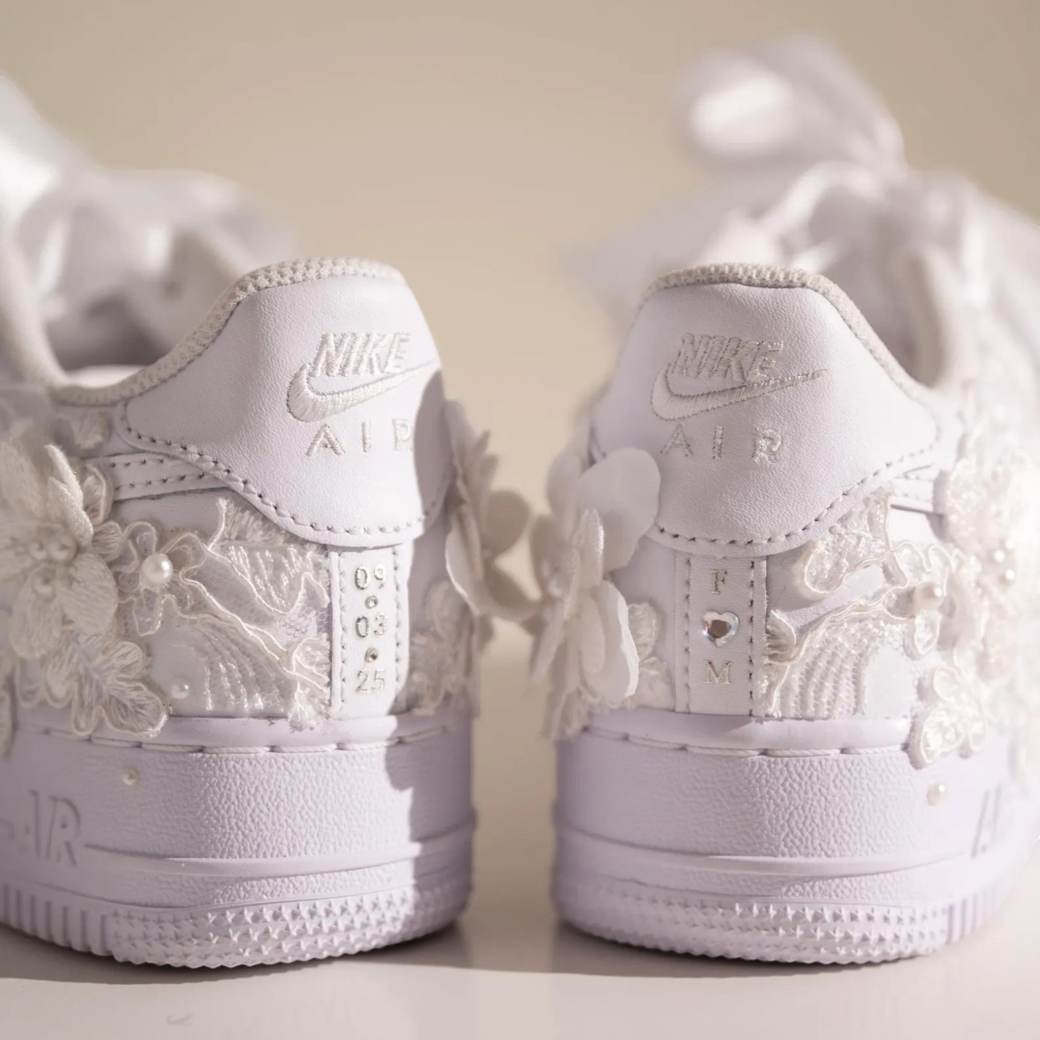Custom Nike AIR Force 1 Sneaker - Flower Wedding Edition