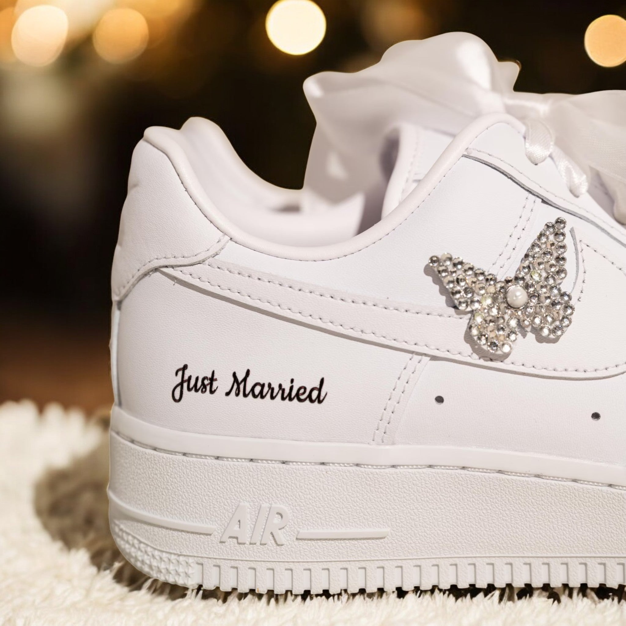 Custom Nike AIR Force 1 Sneaker - Butterfly Wedding Edition