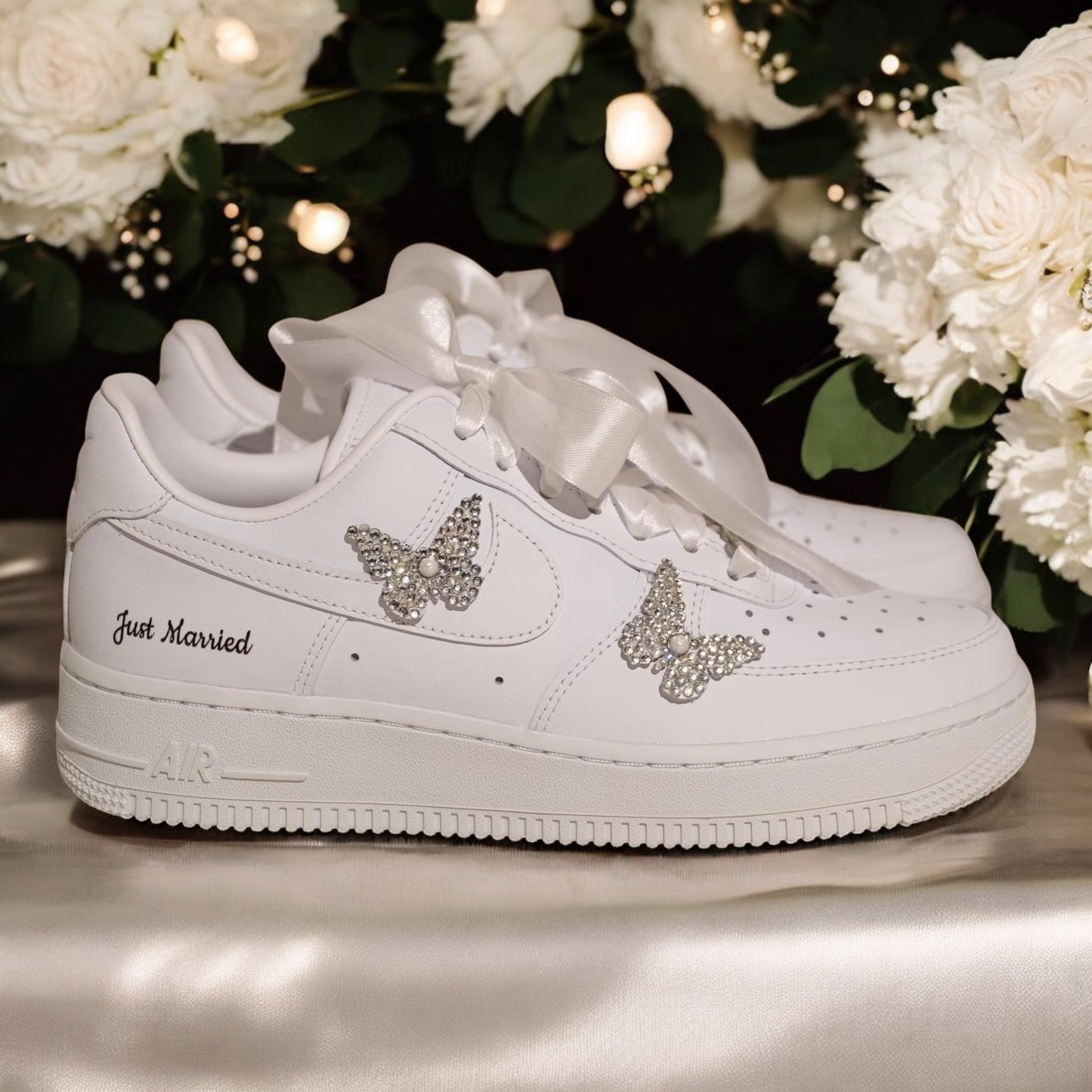 Custom Nike AIR Force 1 Sneaker - Butterfly Wedding Edition