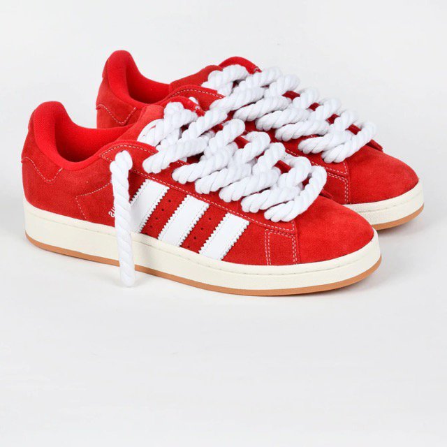 ADIDAS Campus 00s Rot Customized Rope Schnursenkel WeiB julescustomizedkicks