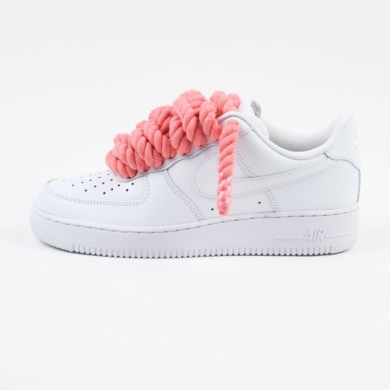 Custom Nike AIR Force 1 Sneaker - Rope Schnürsenkel Coral - julescustomizedkicks