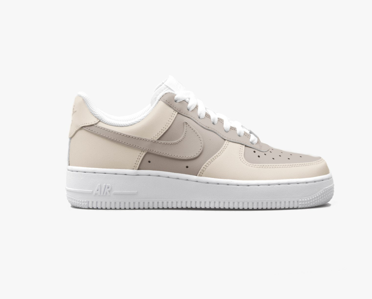 Baskets Nike AIR Force 1 personnalisees Taupe Personnalise julescustomizedkicks