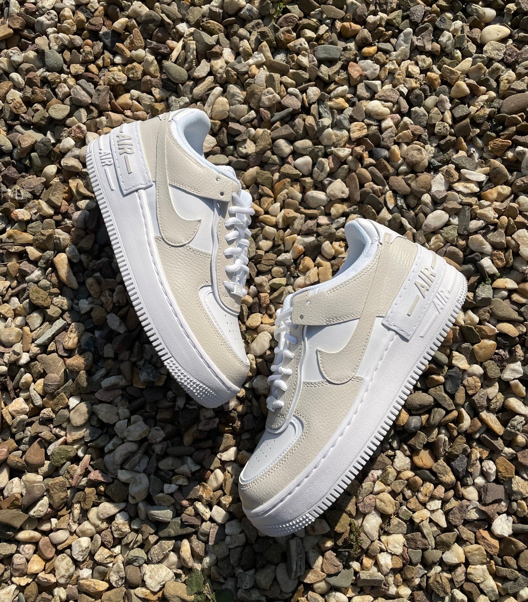 Custom Nike AIR Force Shadow 1 Sneaker - Sand - julescustomizedkicks