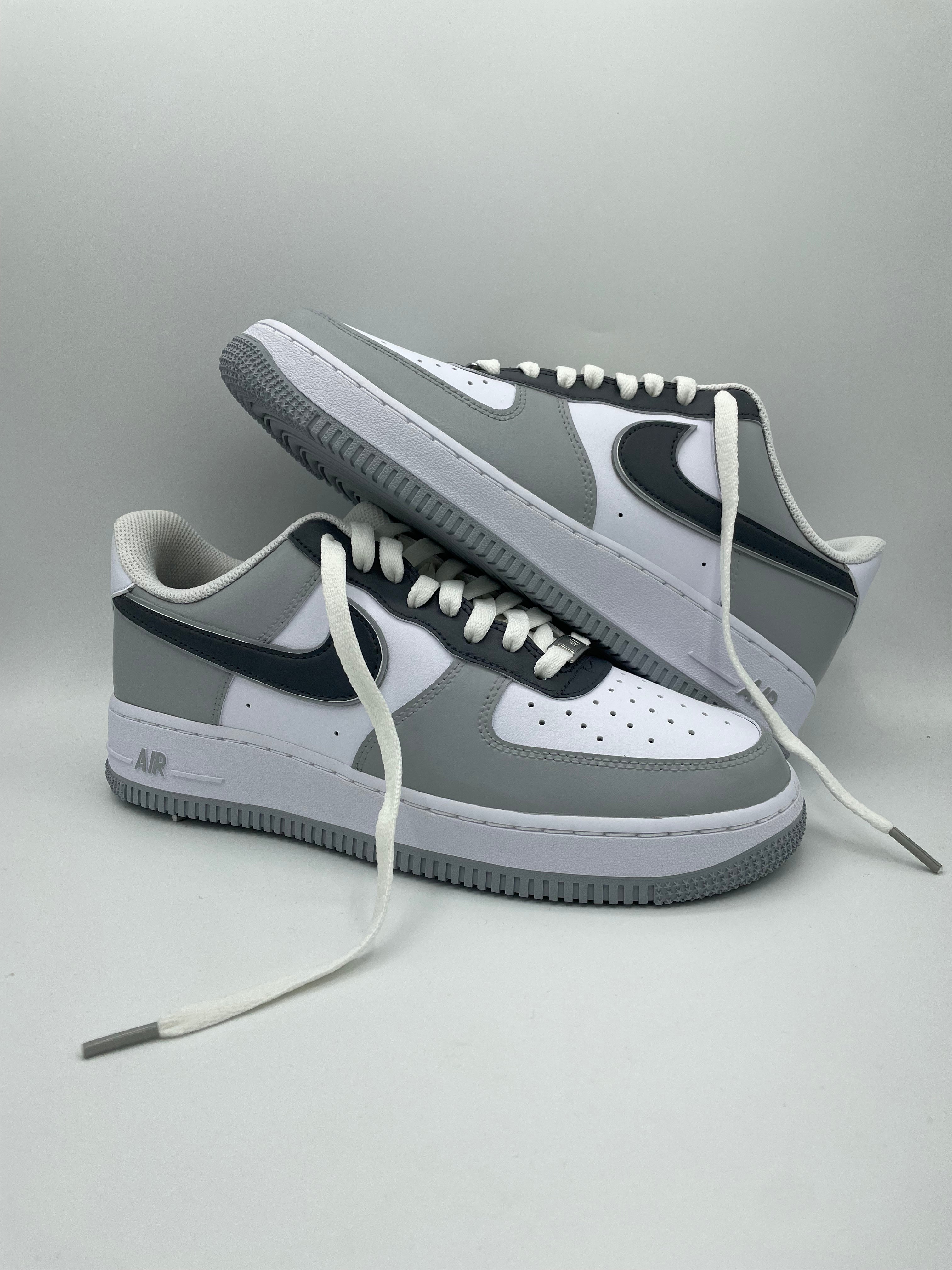 Nike AIR Force 1 Custom Sneaker 2 Grey Tones Limitiert julescustomizedkicks