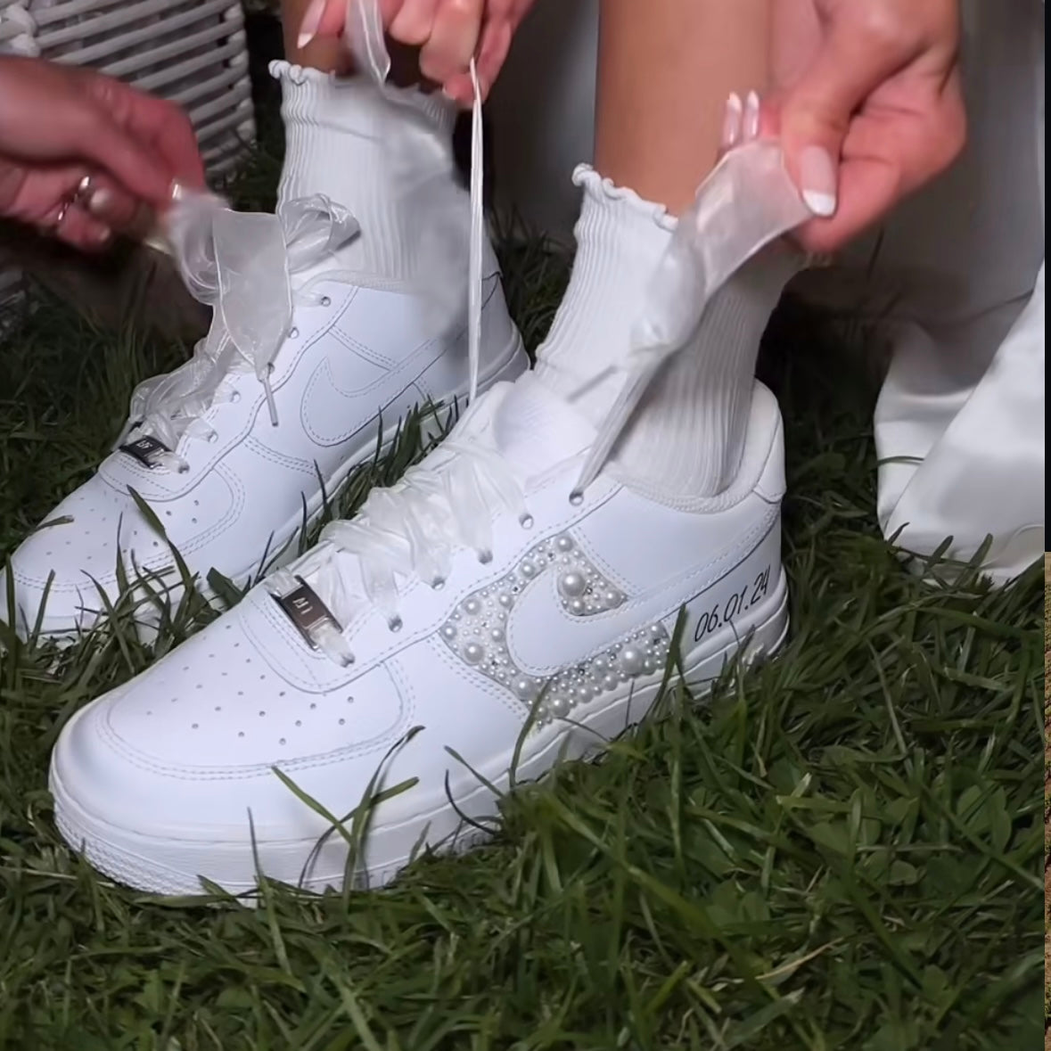 Baskets Nike AIR Force 1 personnalisées - ÉDITION SPÉCIALE MARIAGE