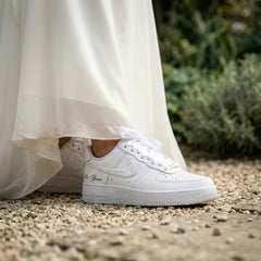 Custom Nike AIR Force 1 Sneaker - Pearl Wedding Edition