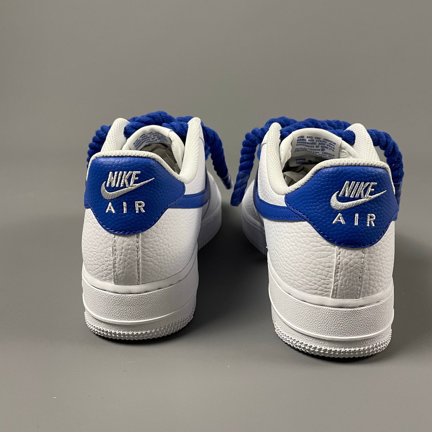 Custom Nike AIR Force 1 Sneaker - Rope Schnürsenkel Blaue Edition