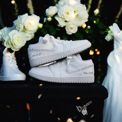 Custom Nike AJ1 Mid Customized - Light Bone