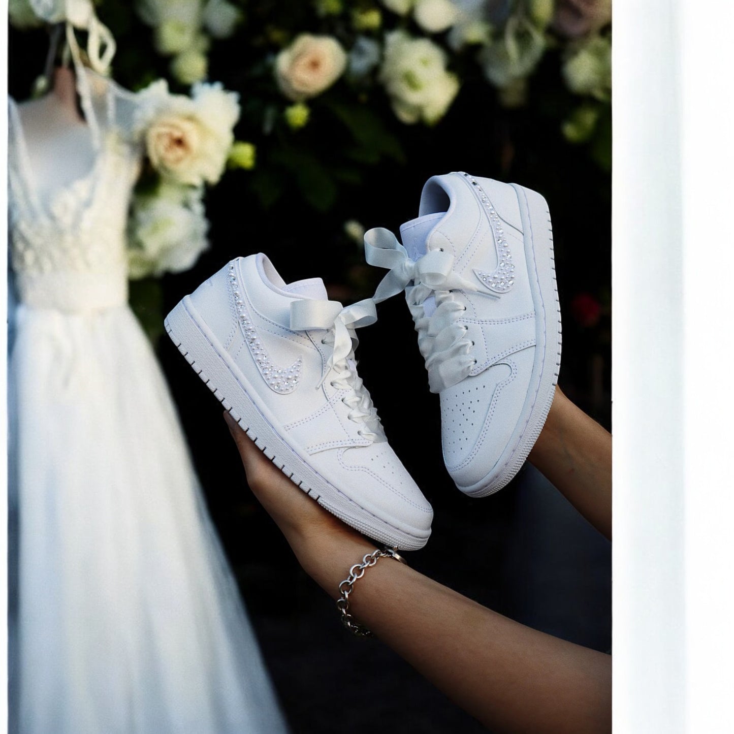 Custom Nike AJ1 Low Customized - Wedding Edition