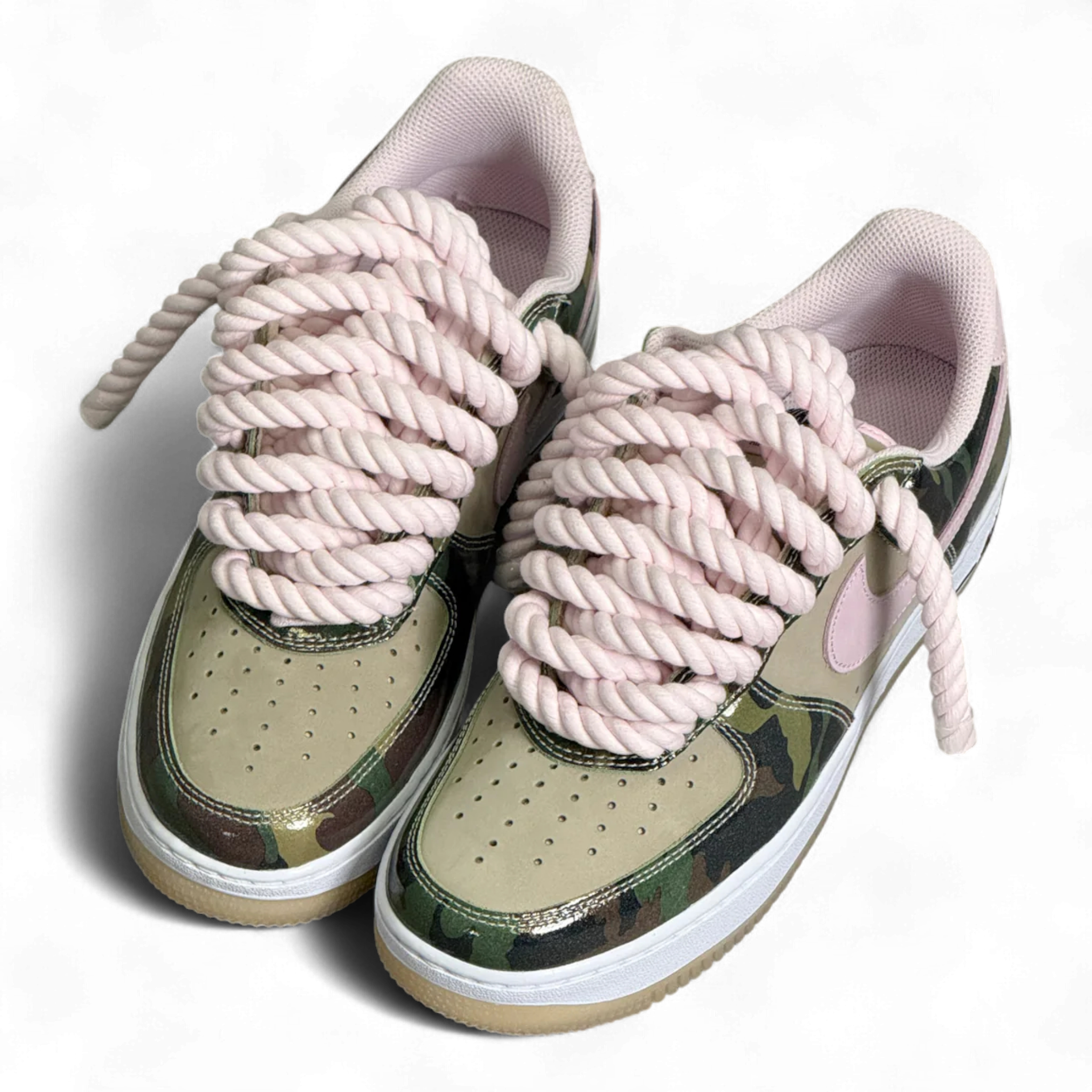 Custom Nike AIR Force 1 Sneaker - Rope Laces White