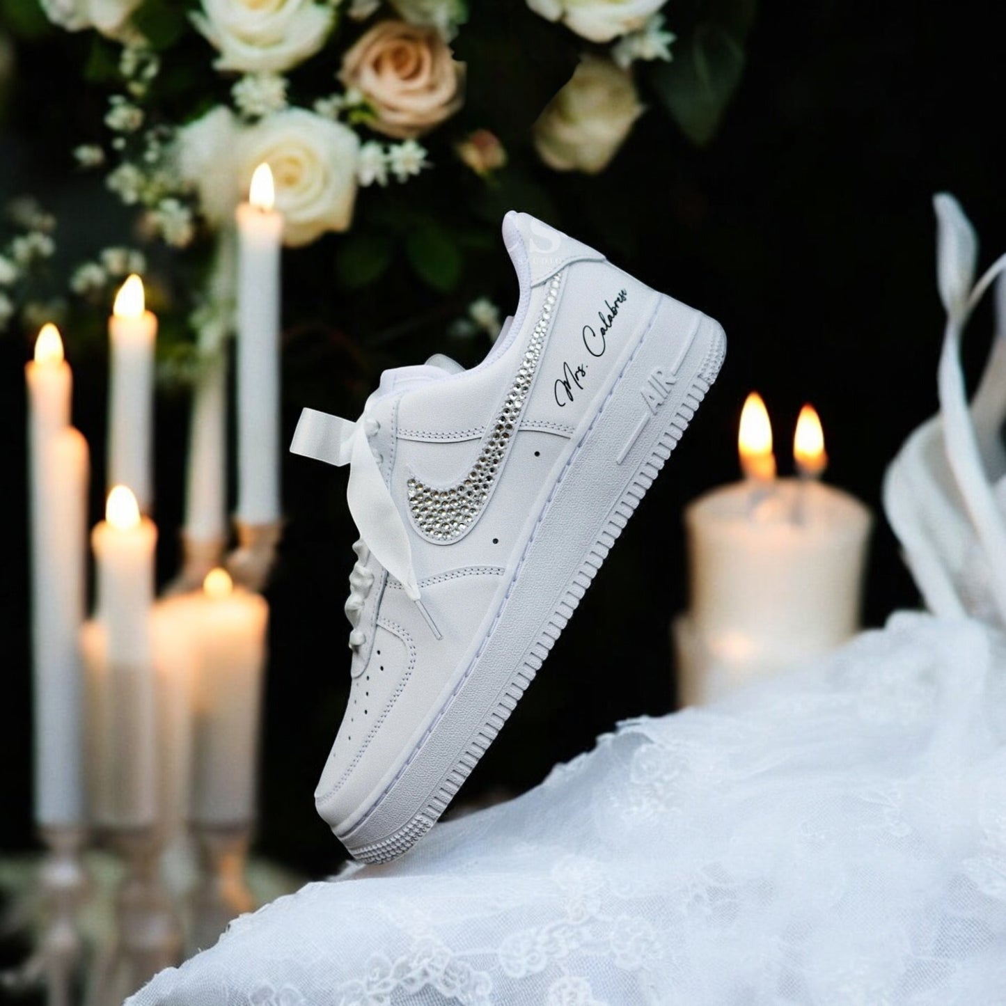 Custom Nike AIR Force 1 Sneaker - Swarovski Wedding Edition 2.0