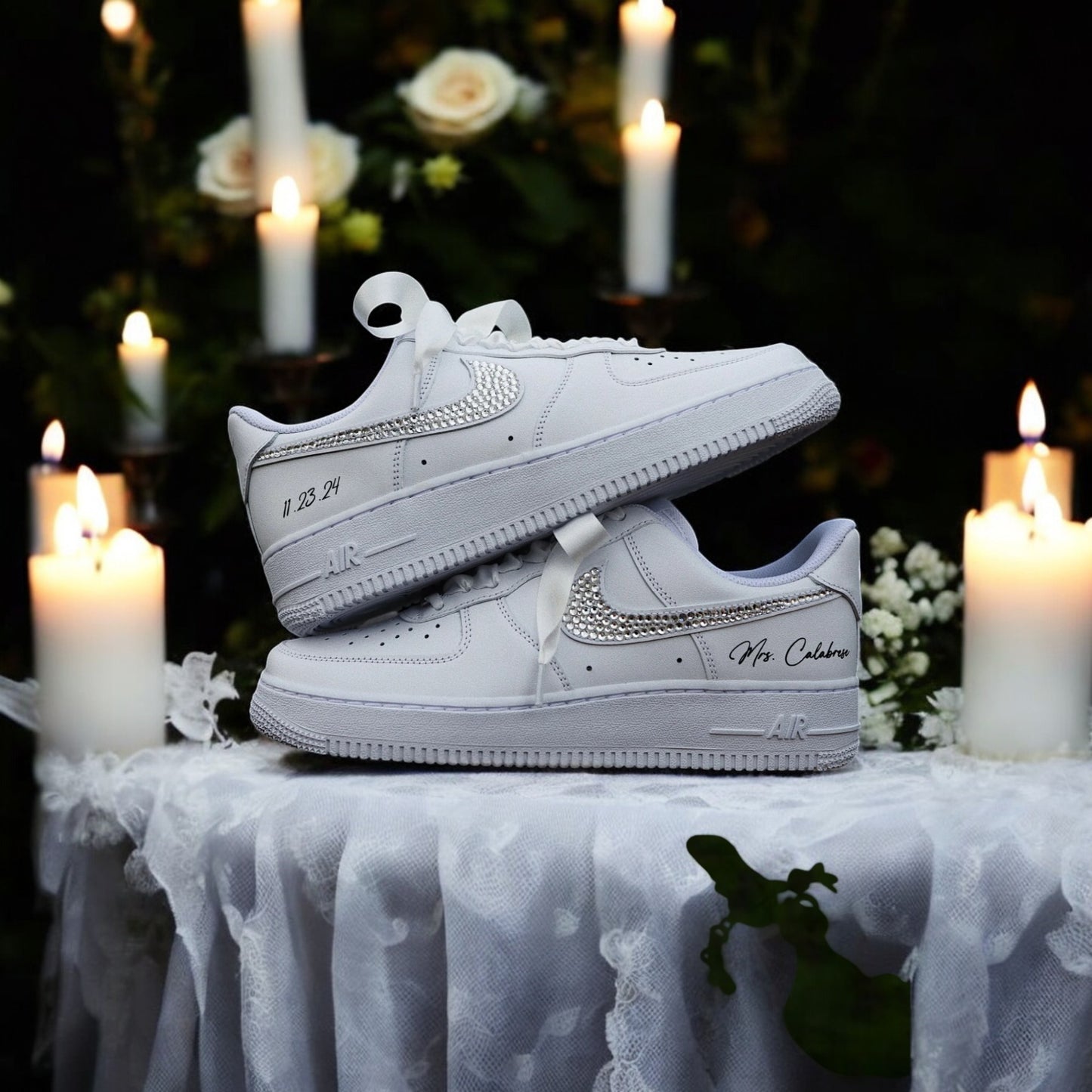 Custom Nike AIR Force 1 Sneaker - Swarovski Wedding Edition 2.0