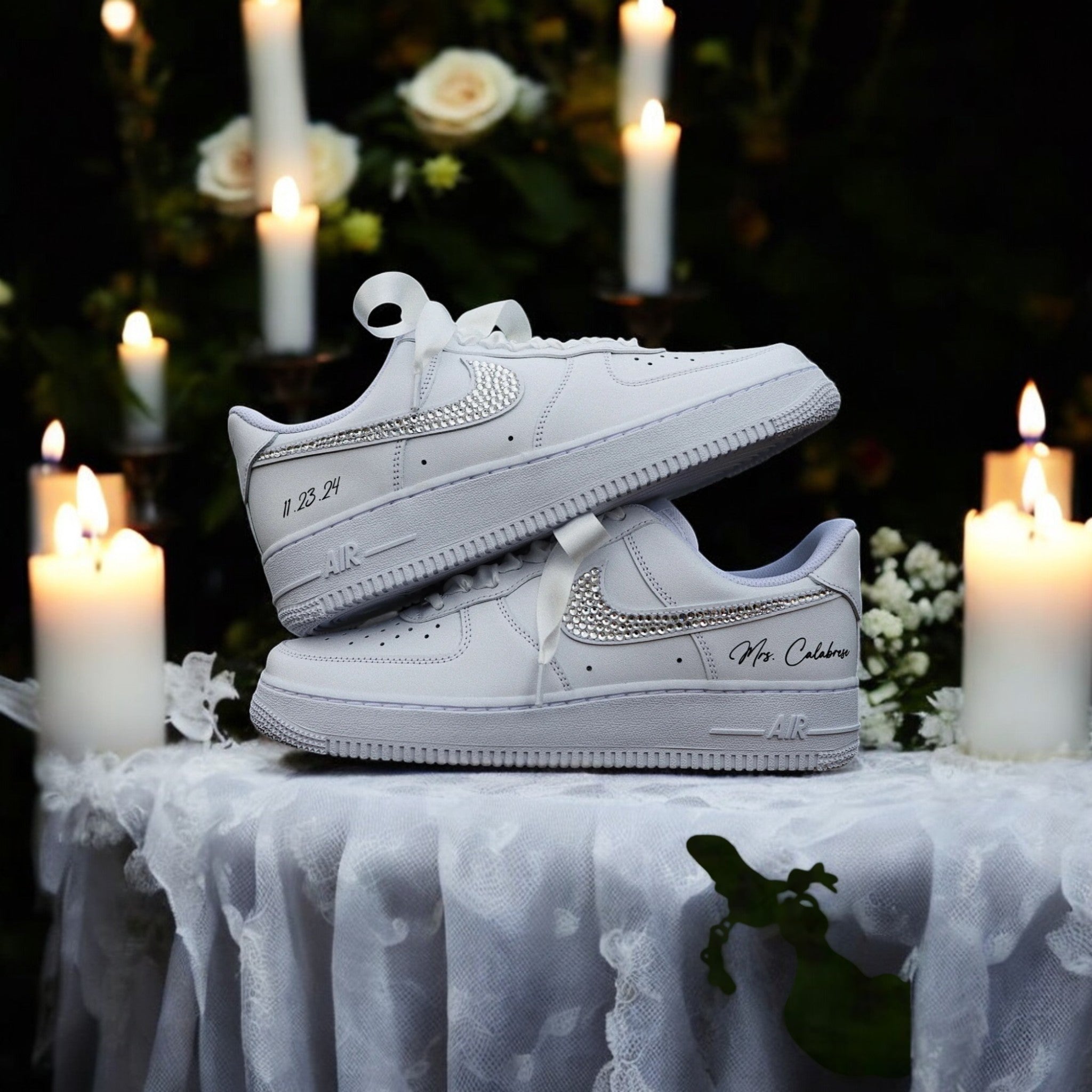 Baskets Nike AIR Force 1 personnalisées - Édition mariage 2.0