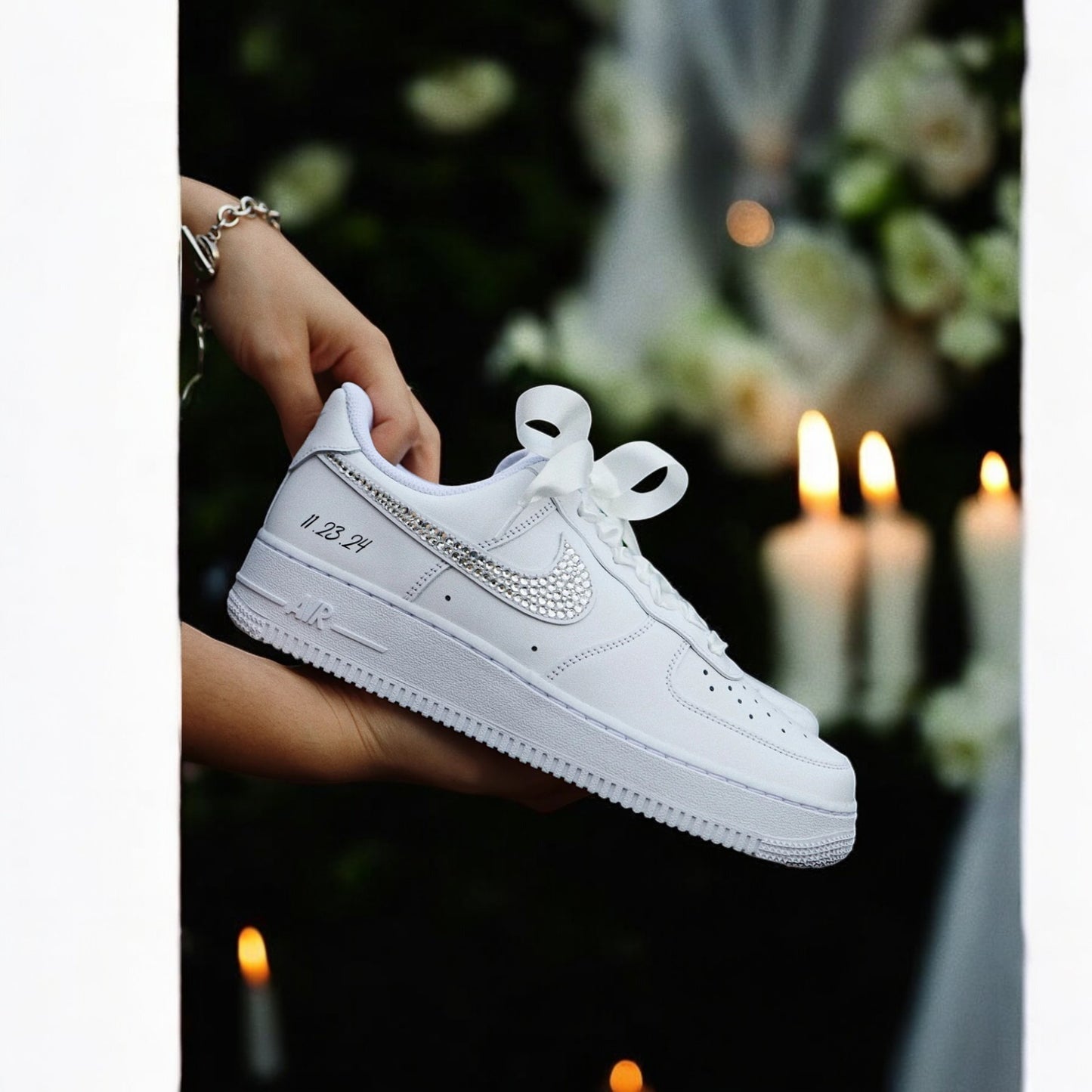 Custom Nike AIR Force 1 Sneaker - Swarovski Wedding Edition 2.0