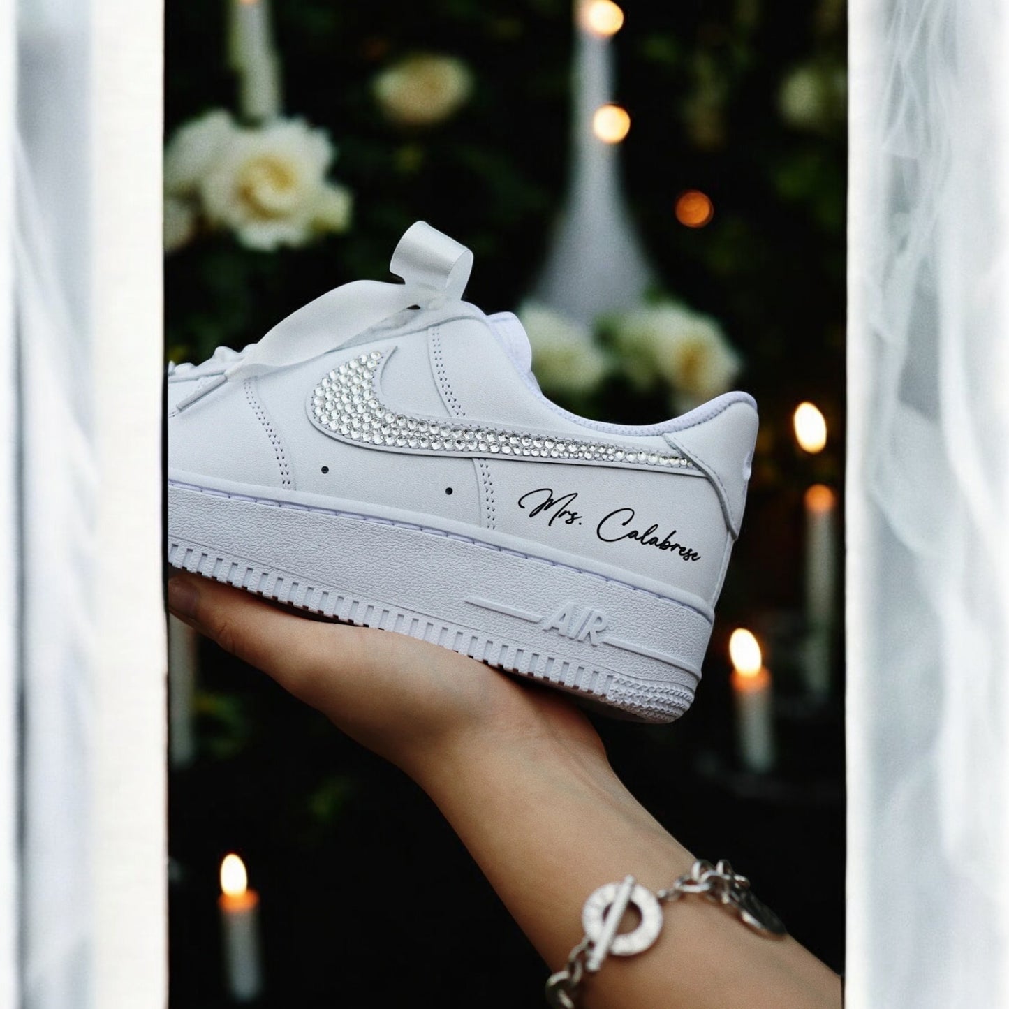 Custom Nike AIR Force 1 Sneaker - Swarovski Wedding Edition 2.0