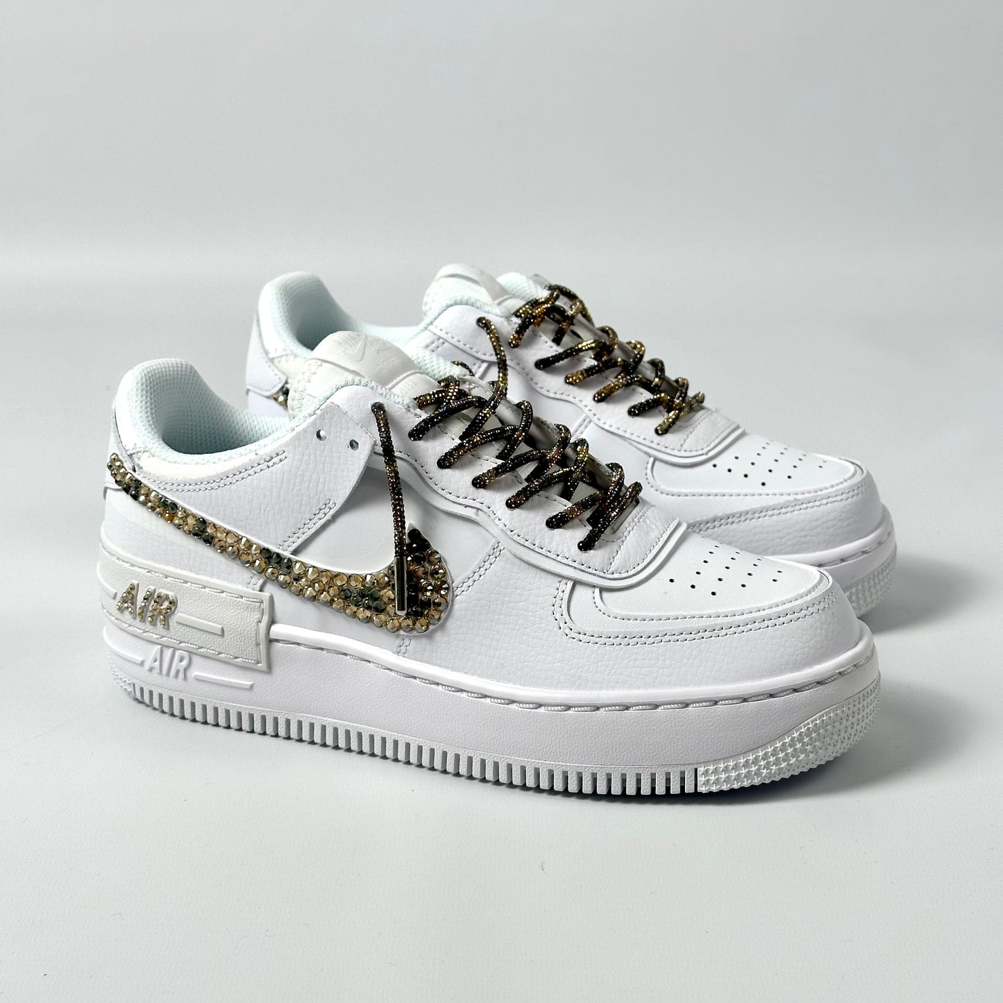 Custom Nike AIR Force Shadow 1 Sneaker - Swarovski Strasssteine LEO EDITION