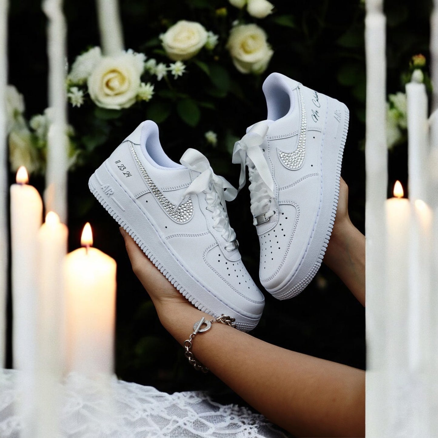 Custom Nike AIR Force 1 Sneaker - Swarovski Wedding Edition 2.0