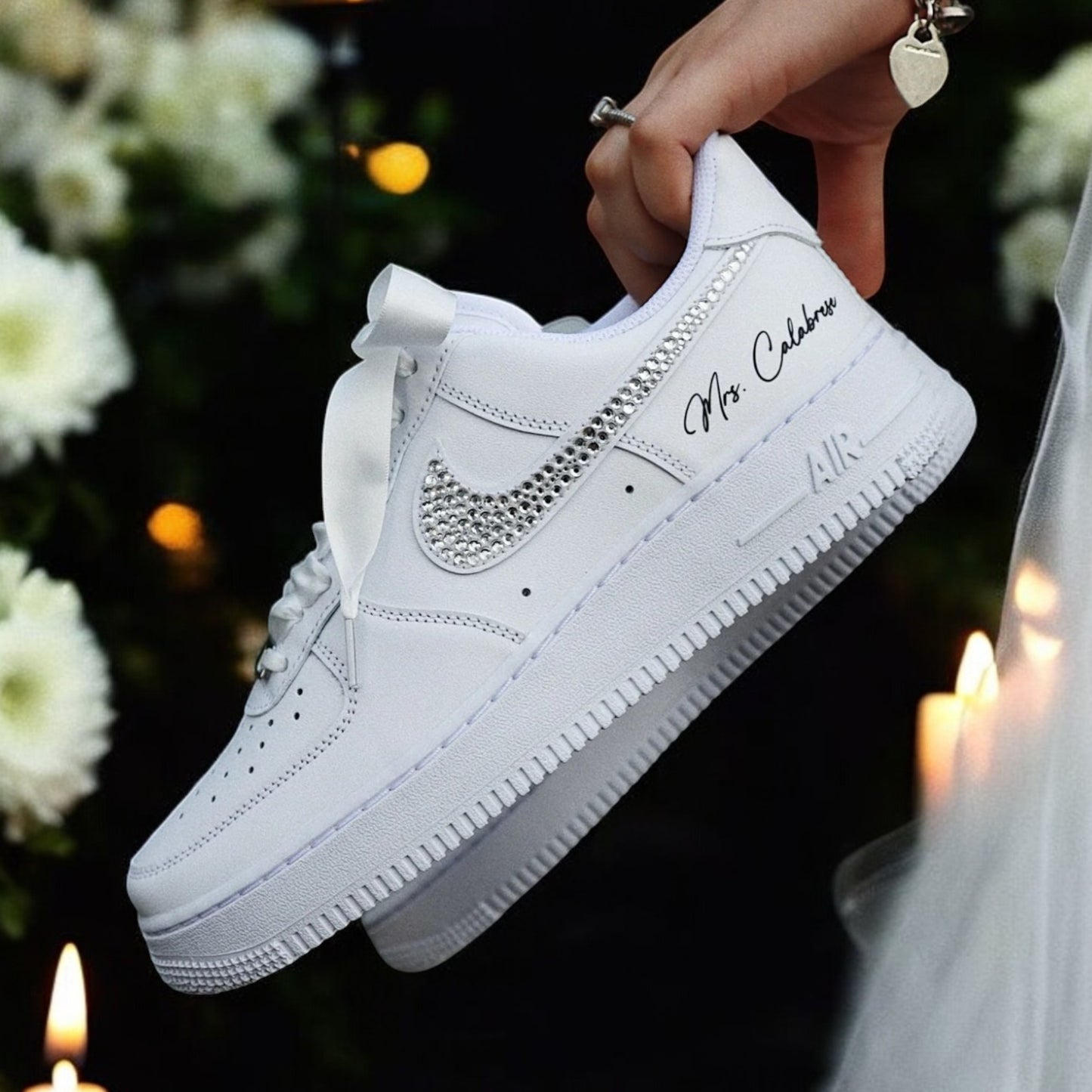 Custom Nike AIR Force 1 Sneaker - Swarovski Wedding Edition 2.0