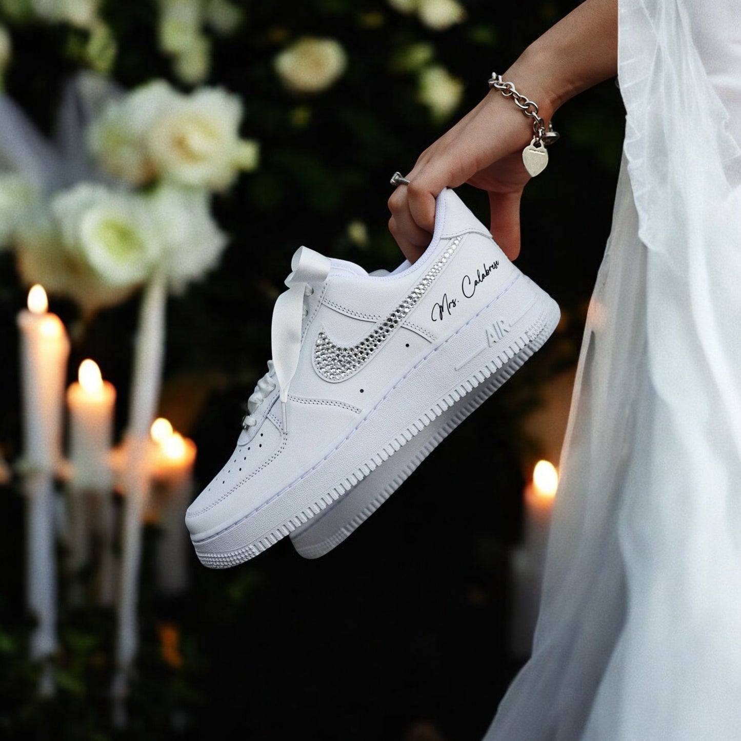 Custom Nike AIR Force 1 Sneaker - Swarovski Wedding Edition 2.0