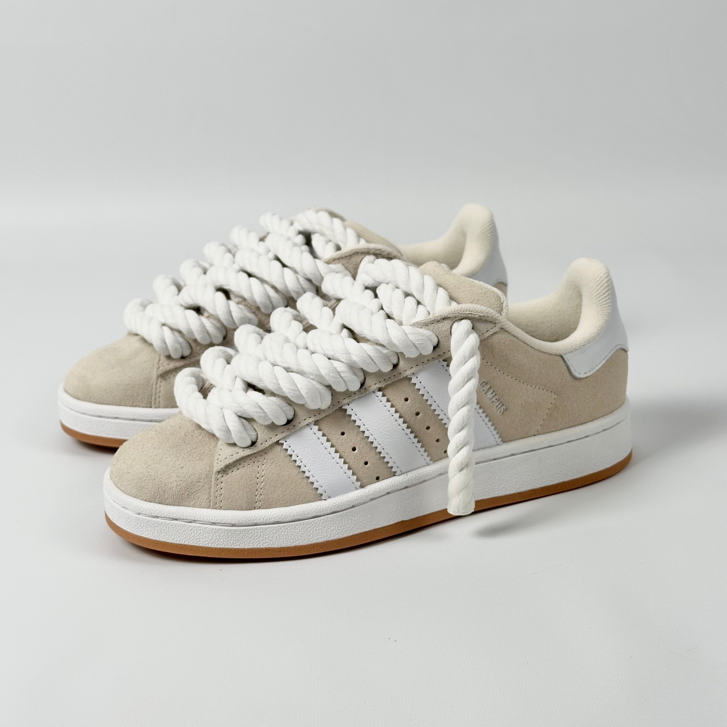 ADIDAS Campus 00s Full Beige Customized Rope Schnursenkel WeiB julescustomizedkicks