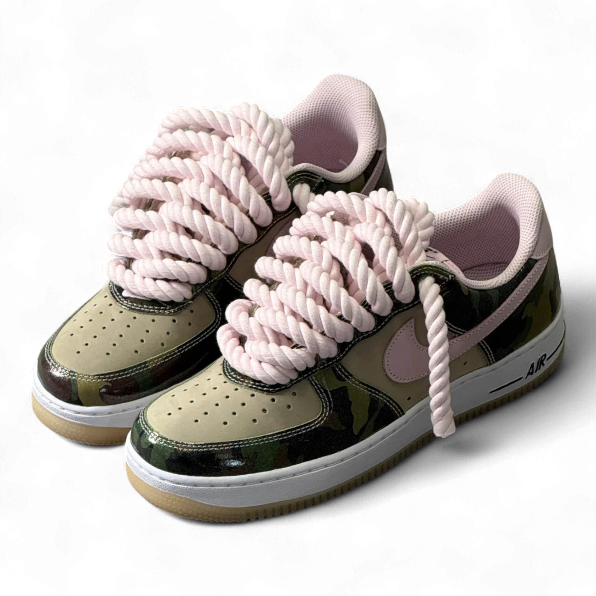 Custom Nike AIR Force 1 Sneaker - Rope Laces White