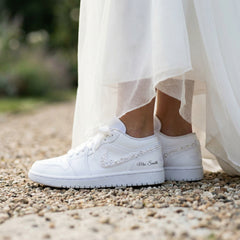 Custom Nike AJ1 Low Customized - Wedding Edition