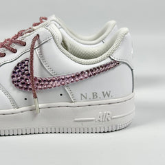 Baskets Nike AIR Force 1 personnalisées - strass Swarovski BARBIE EDITION