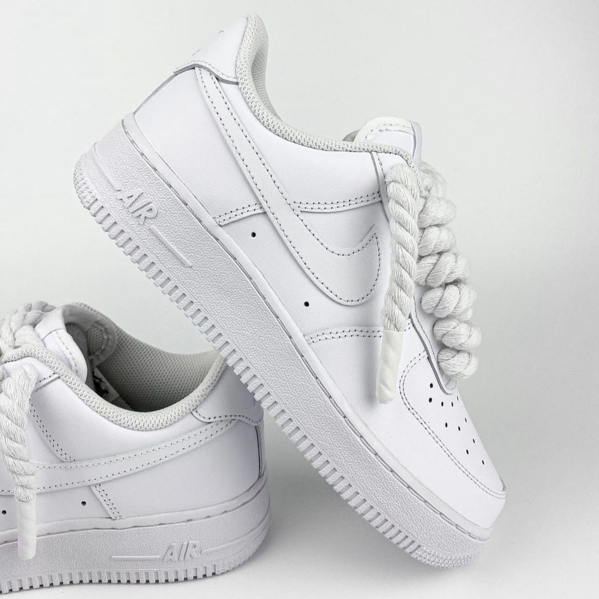 Custom Nike AIR Force 1 Sneaker - Rope Laces White