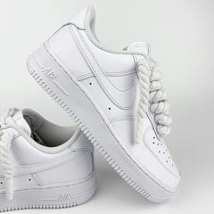 Baskets Nike AIR Force 1 personnalisées - Lacets en corde blanc