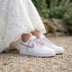 Custom Nike AIR Force 1 Sneaker - Swarovski Pink Wedding Edition 2.0