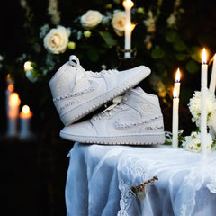 Nike AJ1 Mid personnalisée personnalisée - Os clair