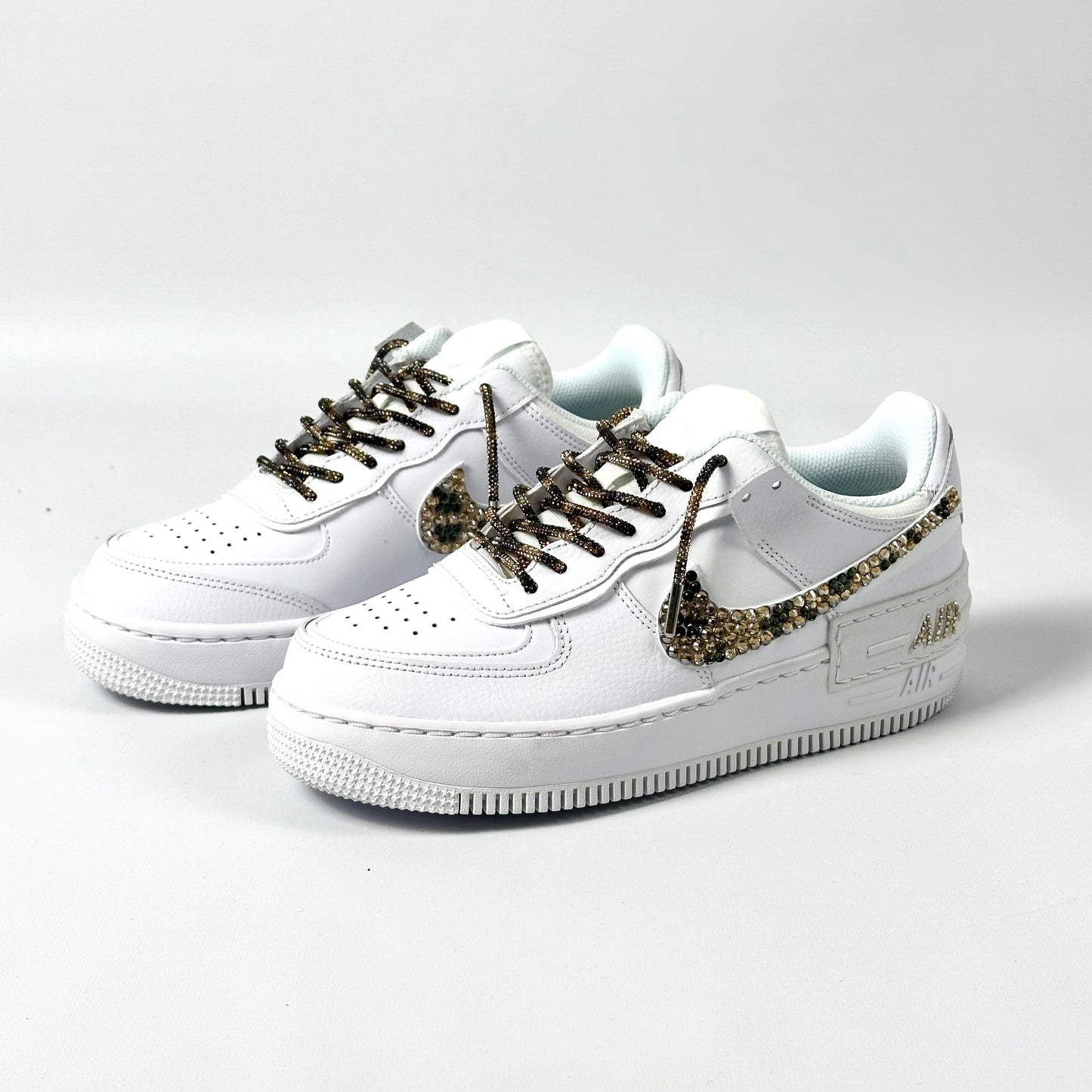 Custom Nike AIR Force Shadow 1 Sneaker - Swarovski Strasssteine LEO EDITION