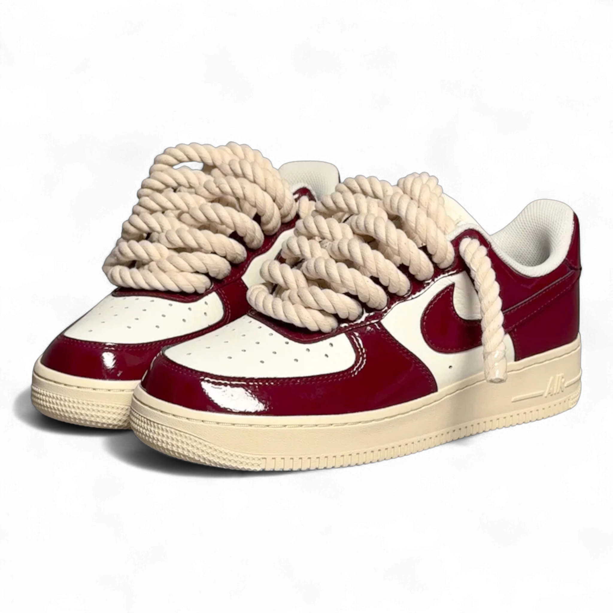 Custom Nike AIR Force 1 Sneaker - Rope Laces White