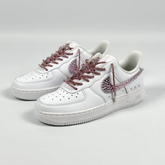 Baskets Nike AIR Force 1 personnalisées - strass Swarovski BARBIE EDITION