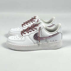Baskets Nike AIR Force 1 personnalisées - strass Swarovski BARBIE EDITION