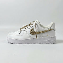 Custom Nike AIR Force 1 Custom Sneaker - Swarovski Strasssteine GOLD EDITION