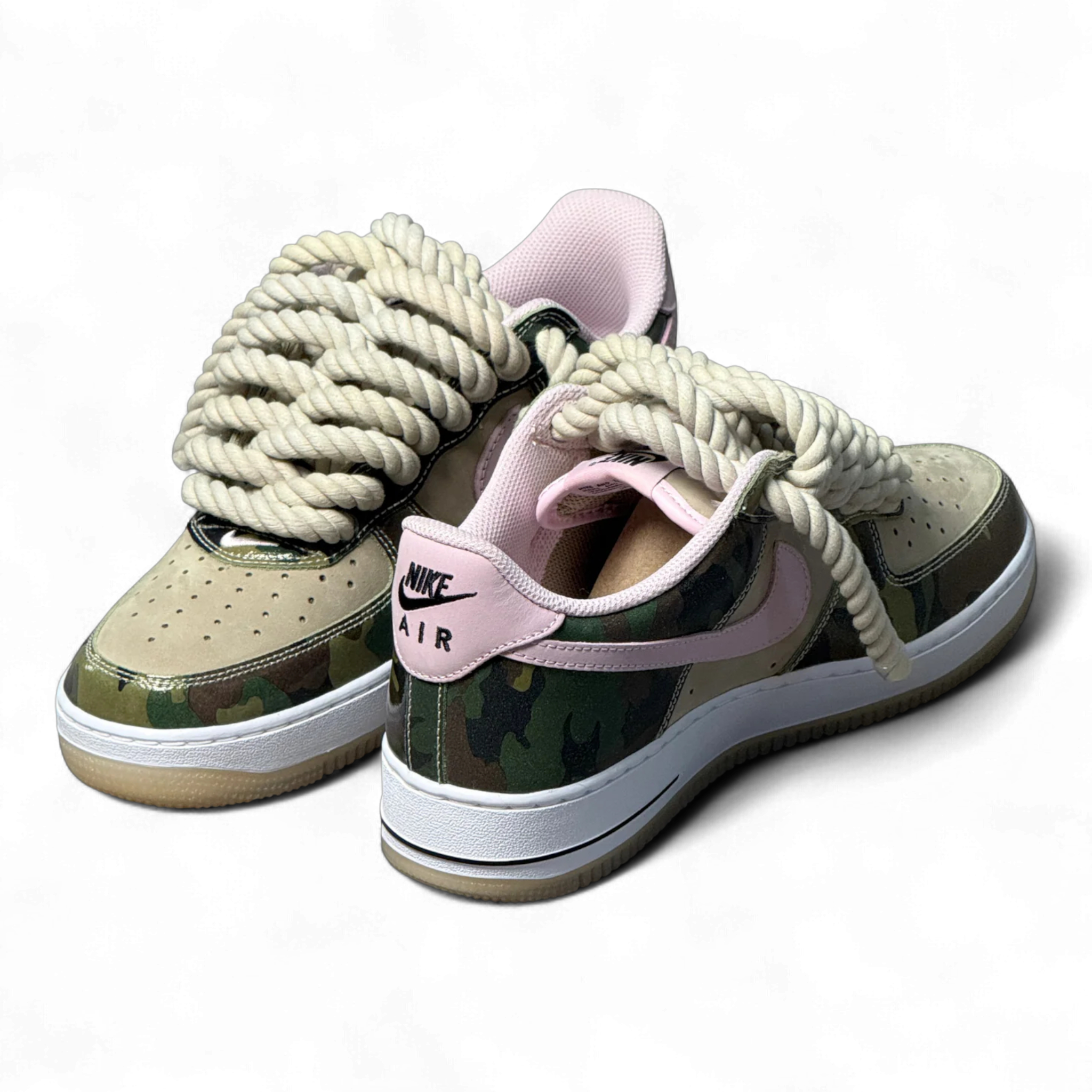 Custom Nike AIR Force 1 Sneaker - Rope Laces White