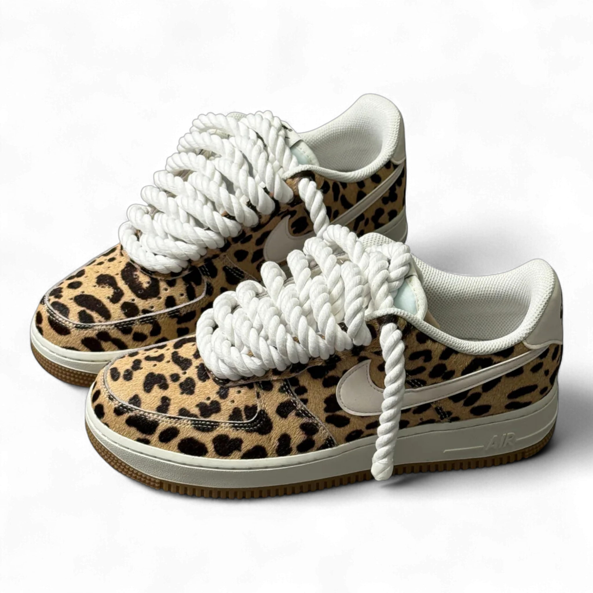 Custom Nike AIR Force 1 Sneaker - Rope Laces White