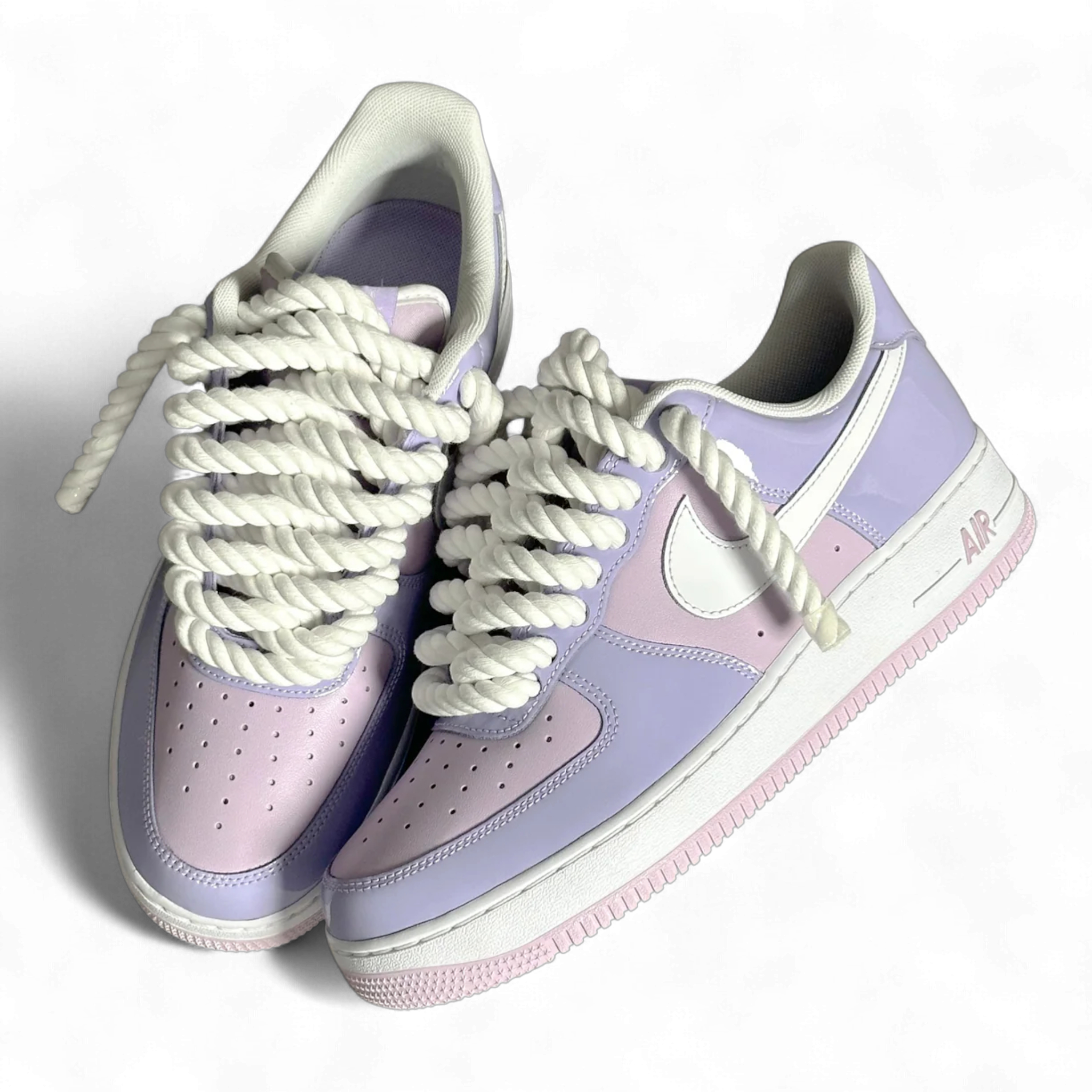 Custom Nike AIR Force 1 Sneaker - Rope Laces White