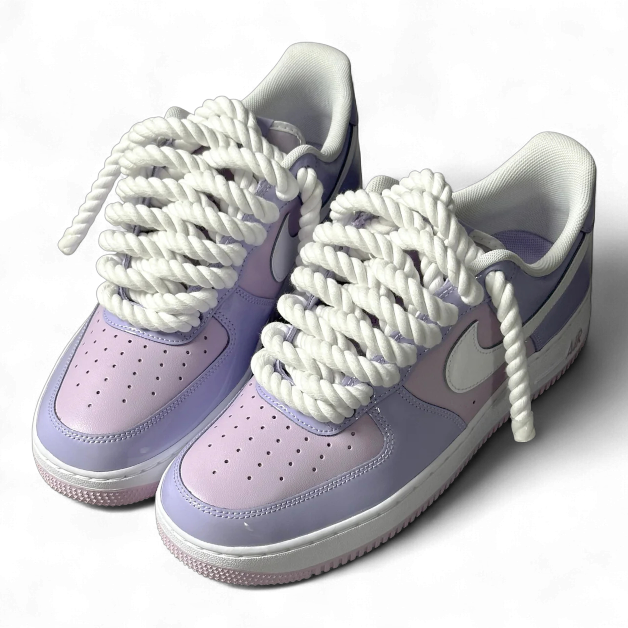 Custom Nike AIR Force 1 Sneaker - Rope Laces White