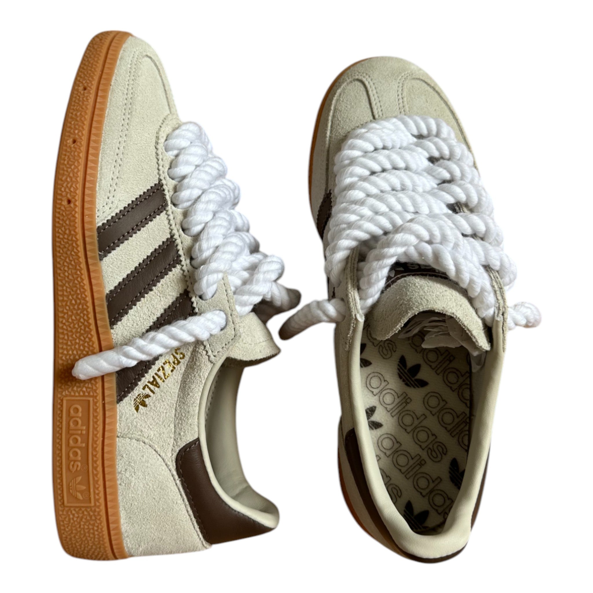 ADIDAS Campus 00s Full Beige Personnalisé - Lacets Corde Blanc