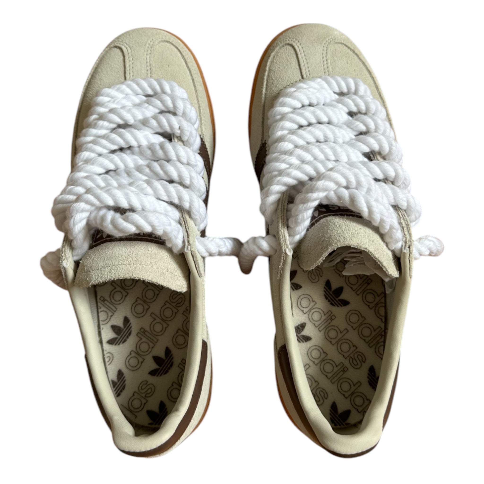 ADIDAS Campus 00s Full Beige Personnalisé - Lacets Corde Blanc