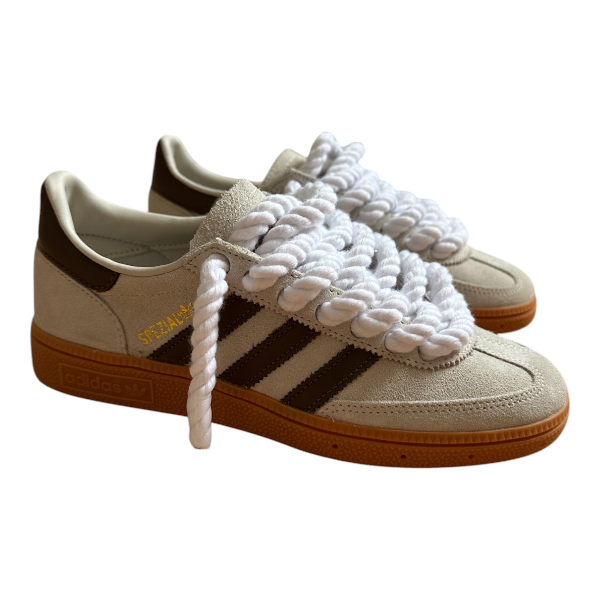 ADIDAS Campus 00s Full Beige Personnalisé - Lacets Corde Blanc