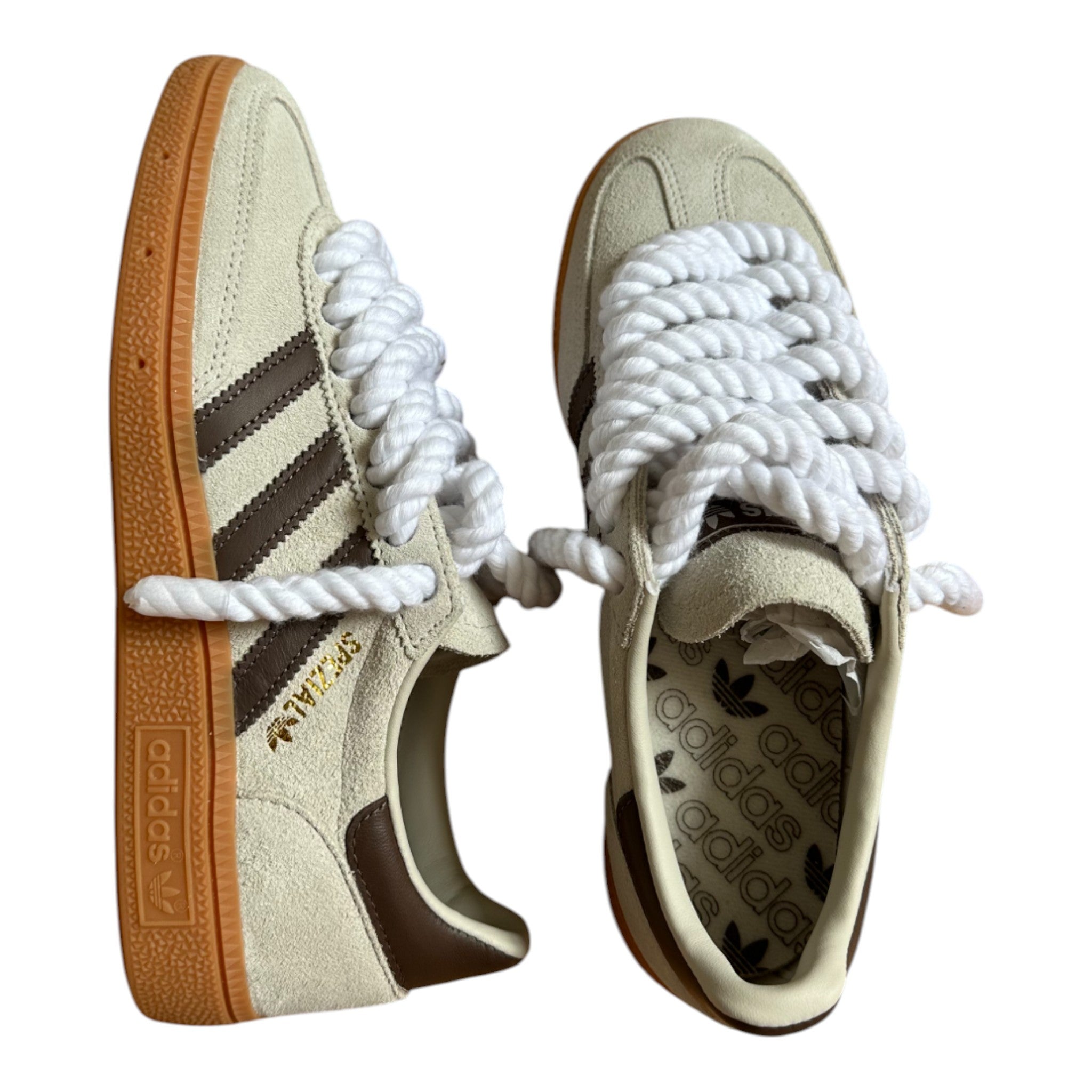 ADIDAS Campus 00s Full Beige Personnalisé - Lacets Corde Blanc