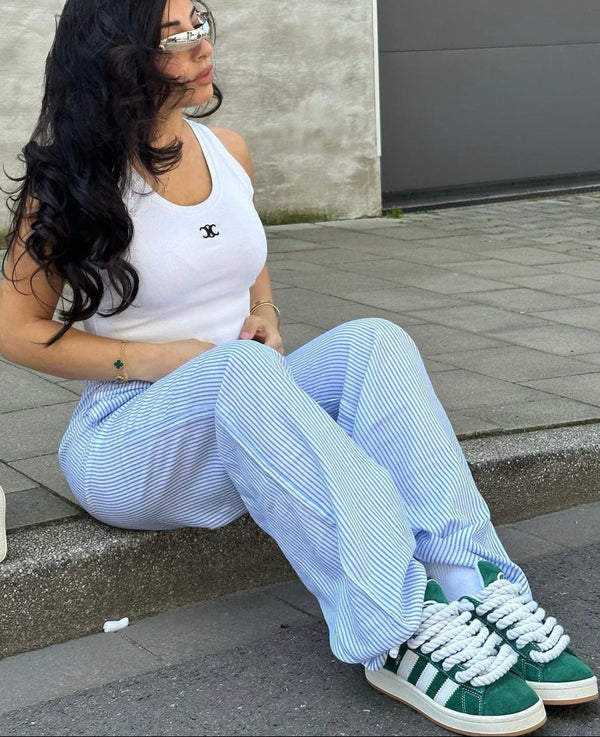 ADIDAS Campus 00s Green Customized - Rope Schnürsenkel Weiß